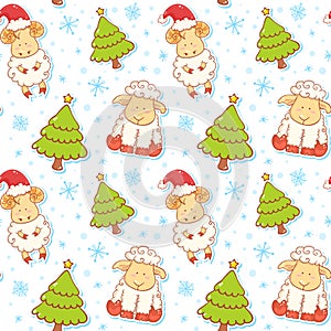 Festive new year winter seamless pattern