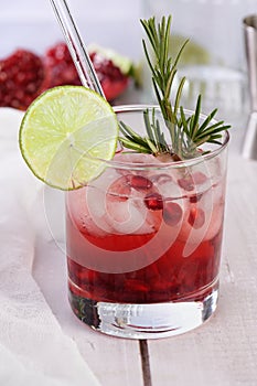 Festive note of the classic Pomegranate Paloma cocktail