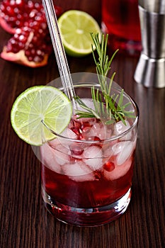 Festive note of the classic Pomegranate Paloma cocktail