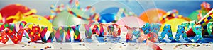 Festive party or carnival banner with balloons