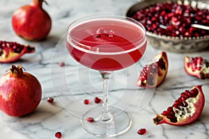 Festive Pomegranate Cocktail in Elegant Glassware