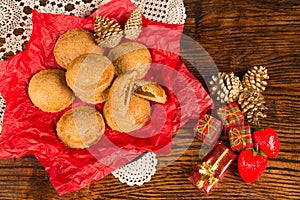 Festive pumpkin cookies for Christmas photo