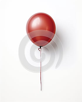 Festive red Balloon isolated on white background. Generative AI