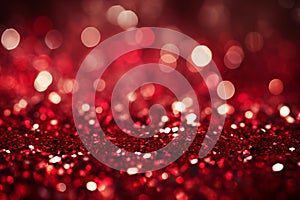 Festive red bokeh background with glittering lights and bokeh, perfect for Christmas and New Year