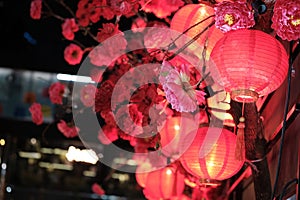 Festive red Chinese lanterns