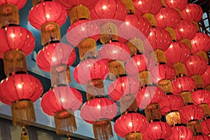 Festive red Chinese lanterns