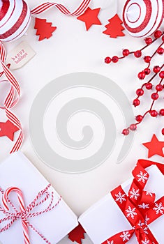 Festive red and white theme Christmas Holiday background