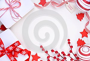 Festive red and white theme Christmas Holiday background