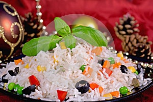 Festive rice salad