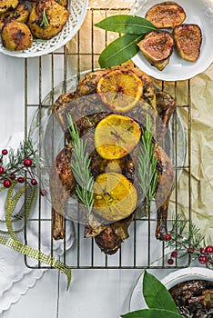 Festive roast duck