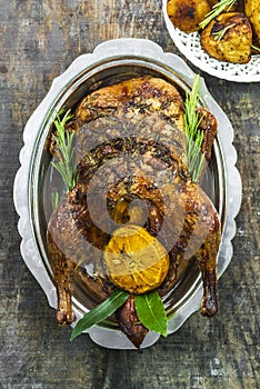 Festive roast duck