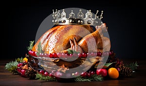 Festive Roast Turkey Crown - Christmas dinner concept