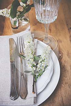 Festive rustic table setting