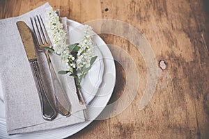 Festive rustic table setting