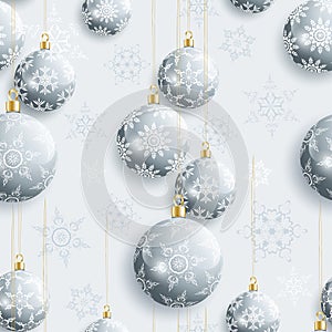 Festive seamless pattern with Christmas balls