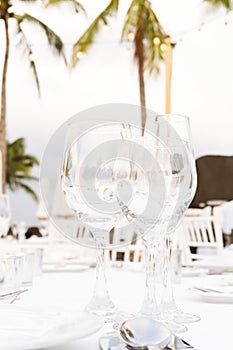 Festive serving with glasses for an outdoor celebration