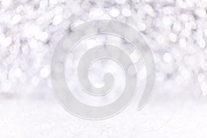 Festive silver and white Background with snow, concept silvester or Christmas photo