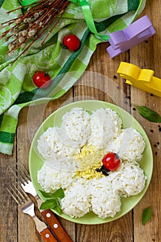 Festive snack on Easter table.