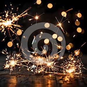 Festive sparklers alight - ai generated image