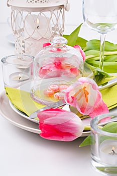 Festive spring table setting