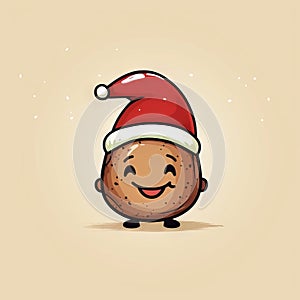 Festive Spud Delight: Smiling Potato in Christmas Celebration