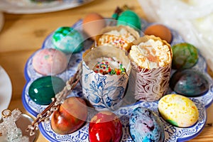 Festive still life: Easter cakes and Easter eggs