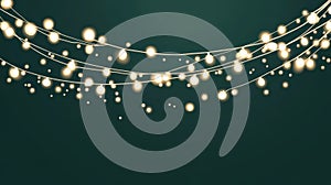 Festive String Lights Glowing Elegantly on Dark Background
