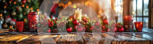A festive table setting for a holiday celebration
