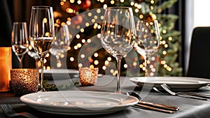 Festive table setting for a holiday dinner