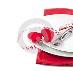 Festive table setting for Valentine's Day