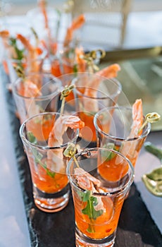 Festive table with a variety of snacks