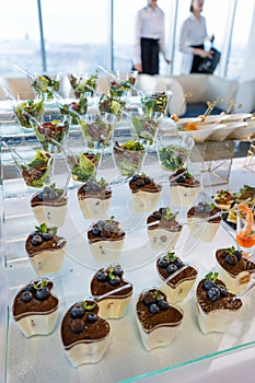 Festive table with a variety of snacks