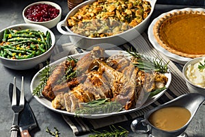 Festive Thanksgiving Day Turkey Dinner