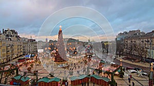 Festive Twilight: Christmas Market at Sophia Square, Kyiv