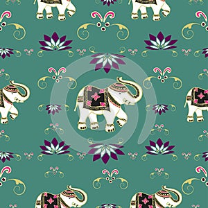 Festive typical indian elephant pattern