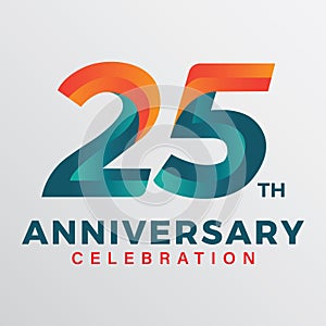 25th Silver Anniversary Celebration Vector Template