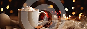 Festive Winter Treat A Surprise Of Presents And A Cozy Spiced Holiday Drink At Nightfall