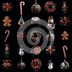 Festive 5x5 grid Christmas collage