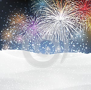 Festive xmas firework background