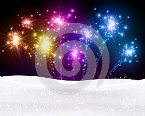 Festive xmas firework background