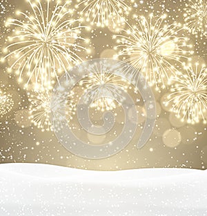 Festive xmas firework background