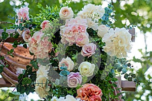 Festively beautifully decorated of flowers