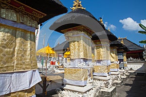 Festively decorated Hindu temple, Nusa Penida Toyopakeh, prov. Bali. Indonesia photo