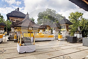 Festively decorated Hindu temple Pura Ped, in Nusa Penida-Bali, Indon