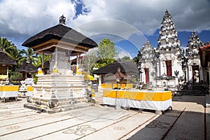 Festively decorated Hindu temple Pura Ped, in Nusa Penida-Bali, Indon