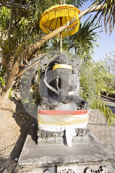 Festively decorated with a statue of the god Ganesha, Nusa Penida in Indonesia
