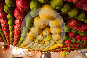 Festively fruits decorated ceiling in Samaritans house