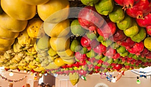 Festively fruits decorated ceiling in Samaritans house