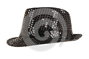 Festively shining black hat