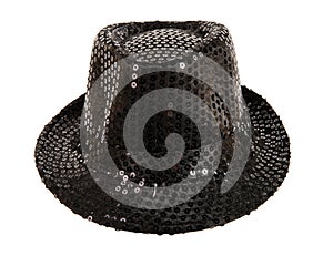 Festively shining black hat